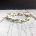 Dania Mint Gray Neutral Braided Anklet Bracelet