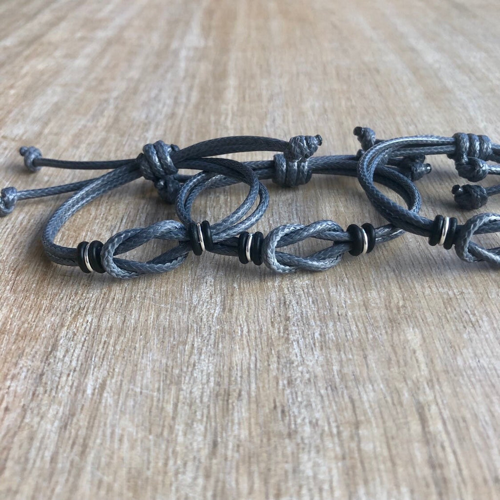 Sanibel Gray Waterproof Family Bracelets, Mommy and Me, Daddy and Me, Mother and Son
