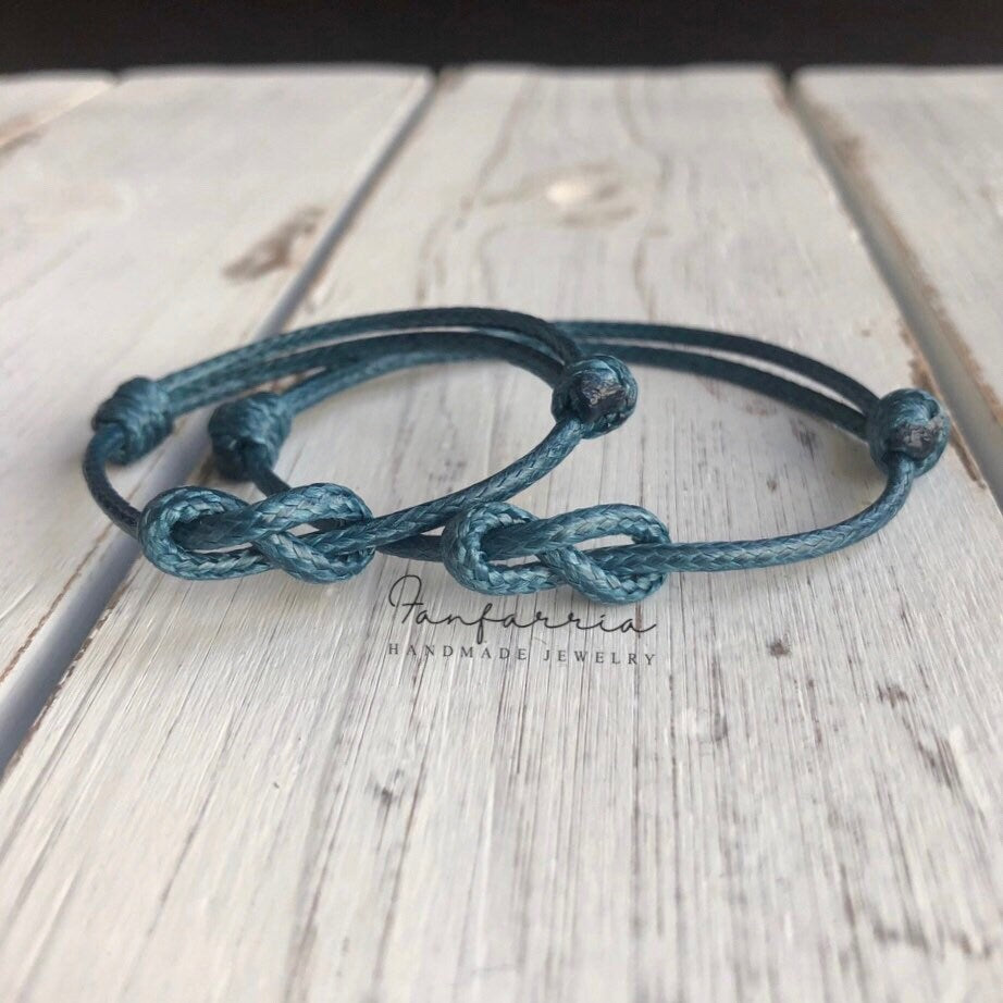 Lovers Key, Deep Teal Mother and daughter Bracelets
