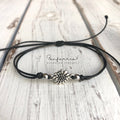 Sunflower Black Bracelet Anklet Waterproof