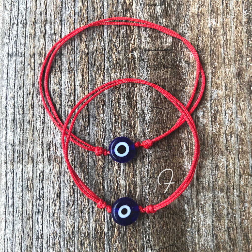 Red Family bracelets, Evil Eye, Good Luck,