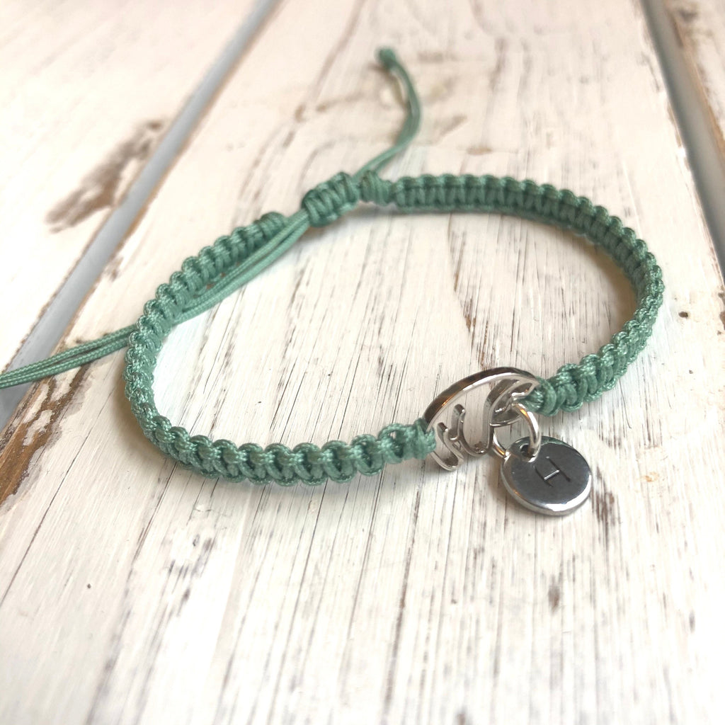 Sloth Sterling Silver Green Adjustable Anklet Bracelet, Waterproof Cord