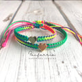 Colorful Heart Mommy and Me Matching Bracelets
