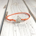 Butterfly Anklet, Orange Waxed Cord Anklet, Adjustable Anklet