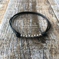 Black Bracelet Anklet Silver Beads Unisex