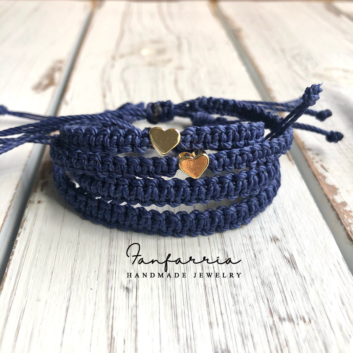 Heart Family Bracelets Blue Matching Bracelets