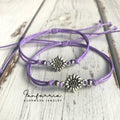 Mommy and Me Sunflower Purple Bracelets