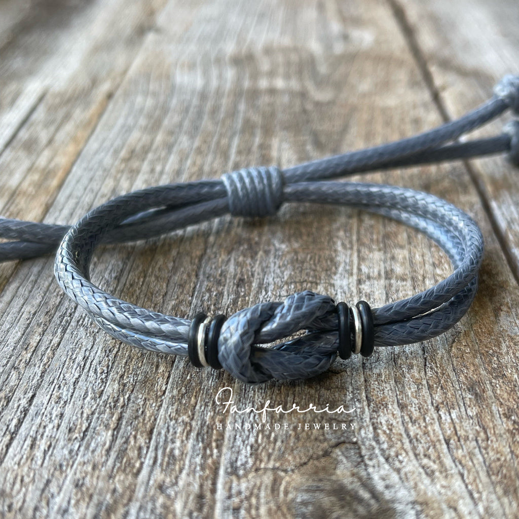 Sanibel II Initial Gray Celtic Knot Bracelet Waterproof