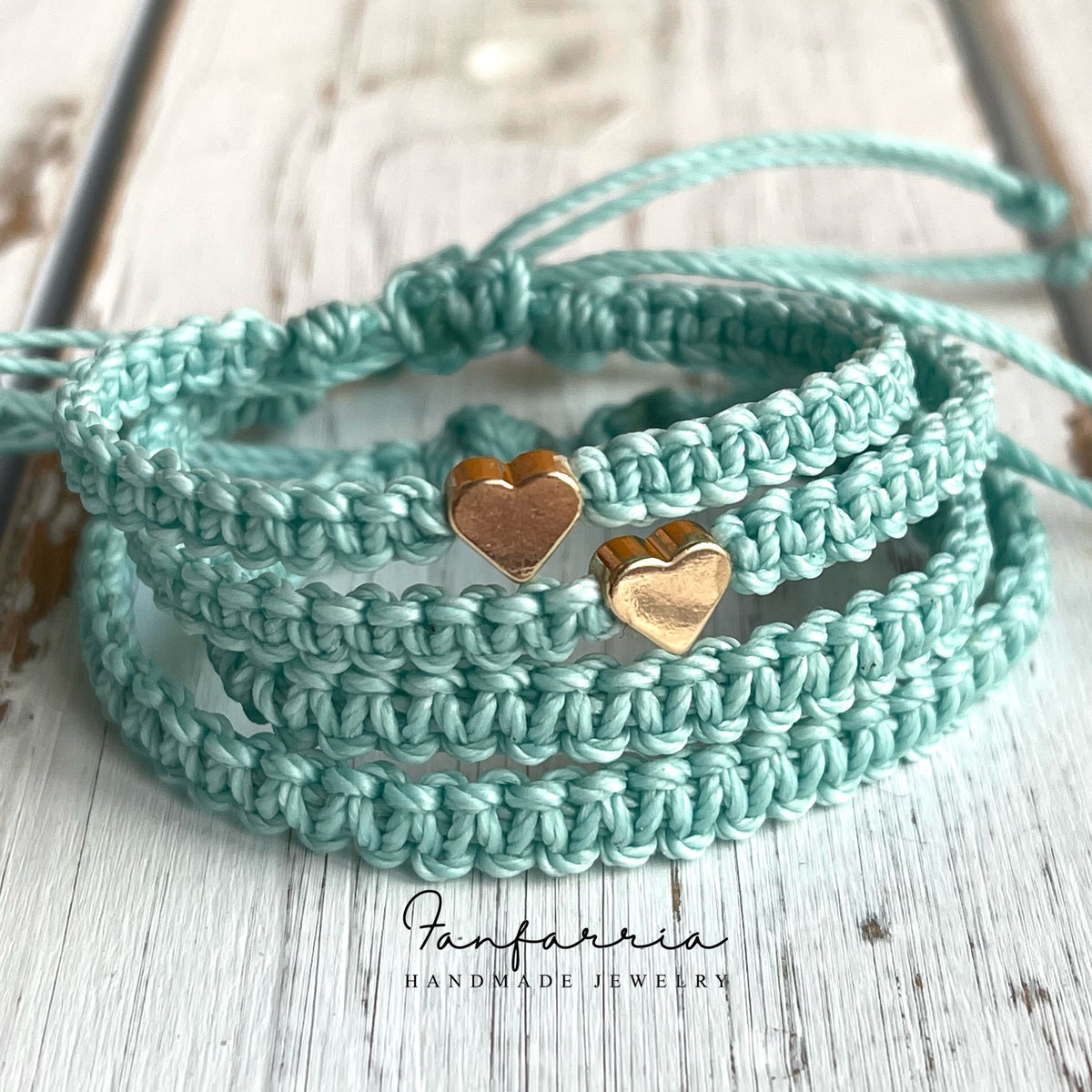 Gold Heart Family Bracelets Mint
