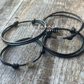 Silver Heart Minimalist Family Bracelets Choose Color
