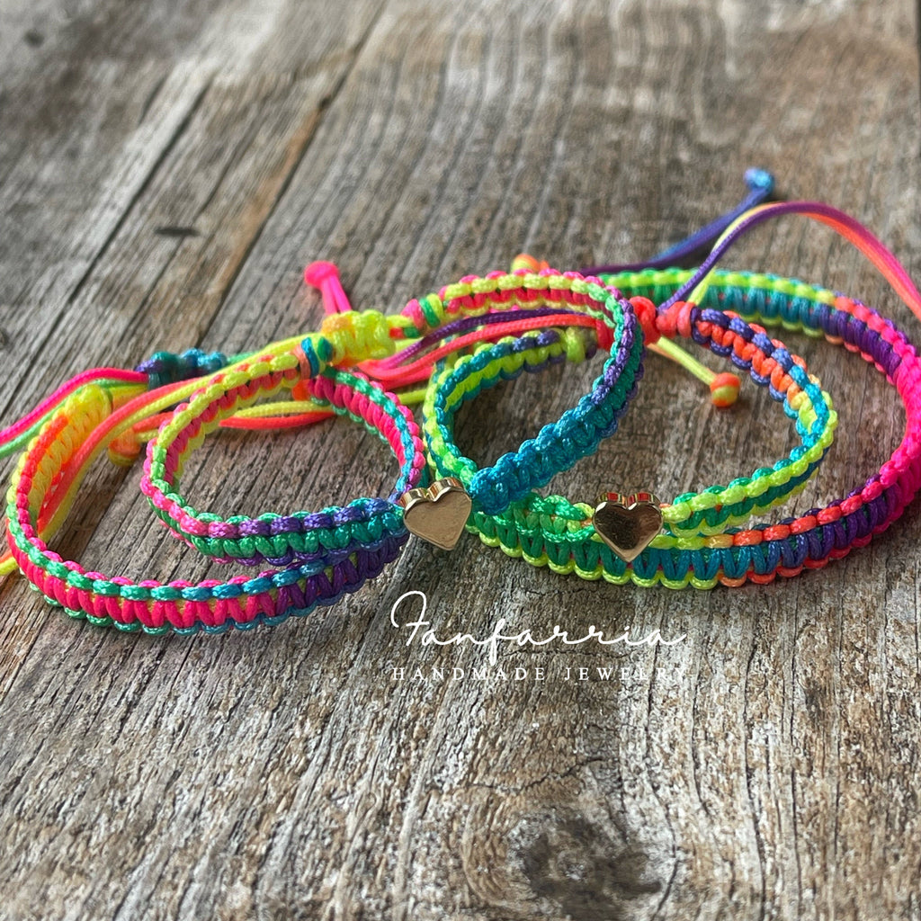 Rainbow Colorful Family Matching Bracelets Set of 4