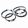 Gold Heart Minimalist Family Bracelets Black
