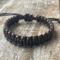 Macrame Dark Brown Men Bracelet, Thick 10mm, Waterproof, Adjustable