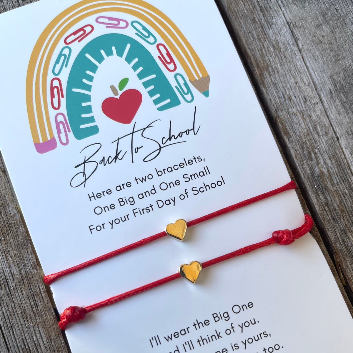 Heart Mommy and Me Matching Bracelets ‚Äì Waterproof Back to School Gift for Mom and Child