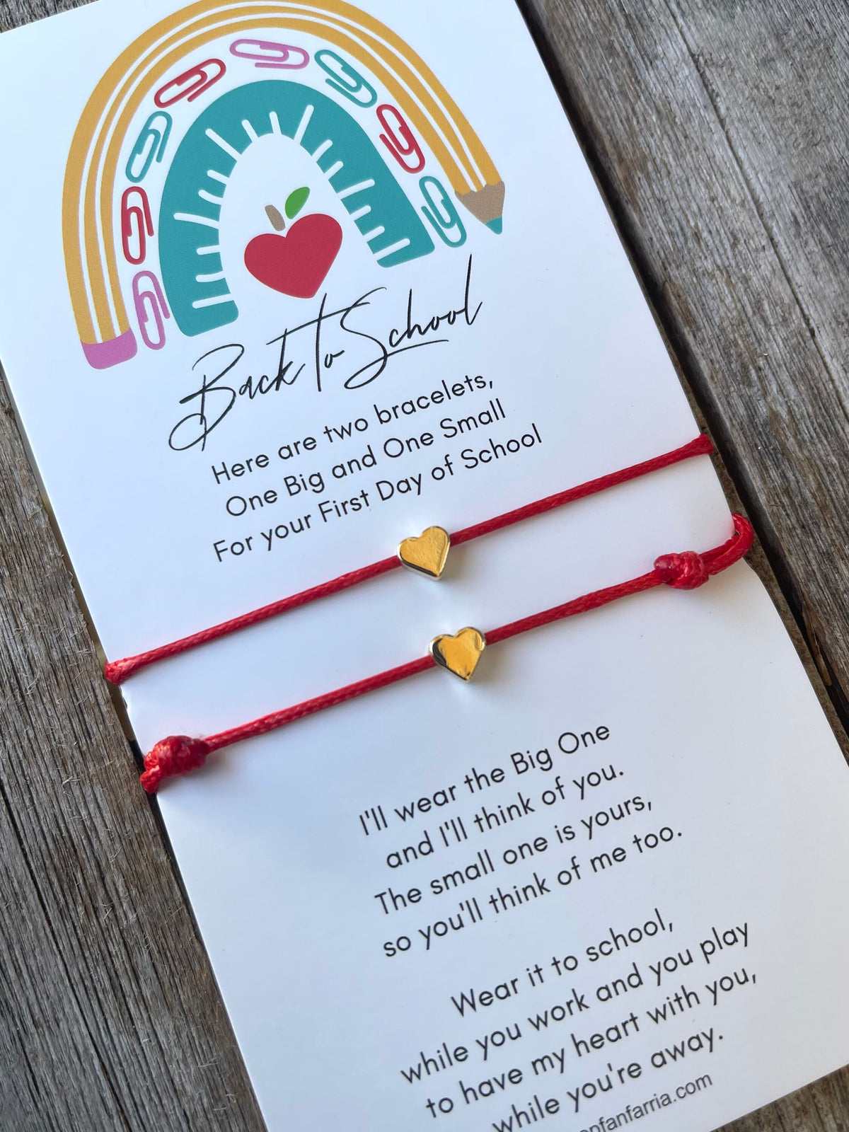 Heart Mommy and Me Matching Bracelets ‚Äì Waterproof Back to School Gift for Mom and Child