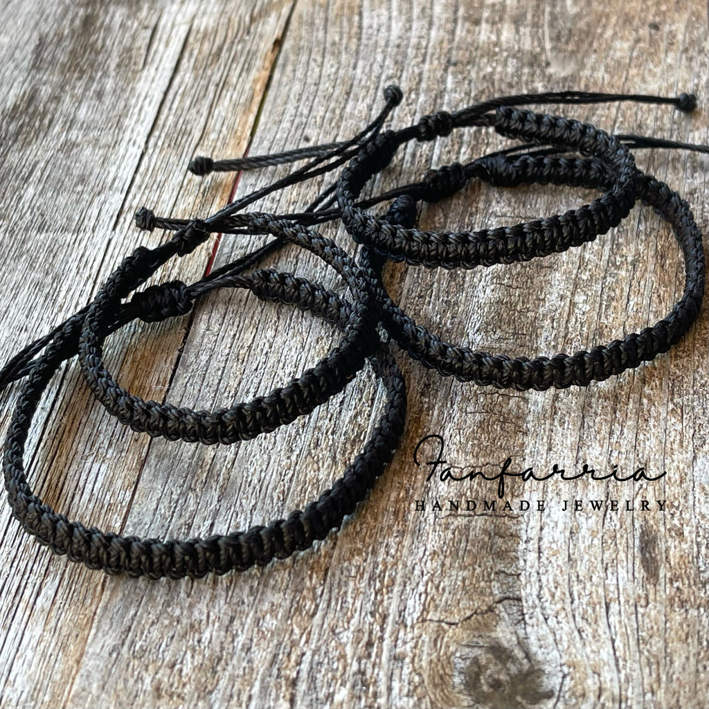 Black Macrame Family Bracelets Black Matching Bracelets