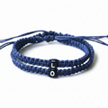 Blue Initials Couples Bracelets His and Hers Matching