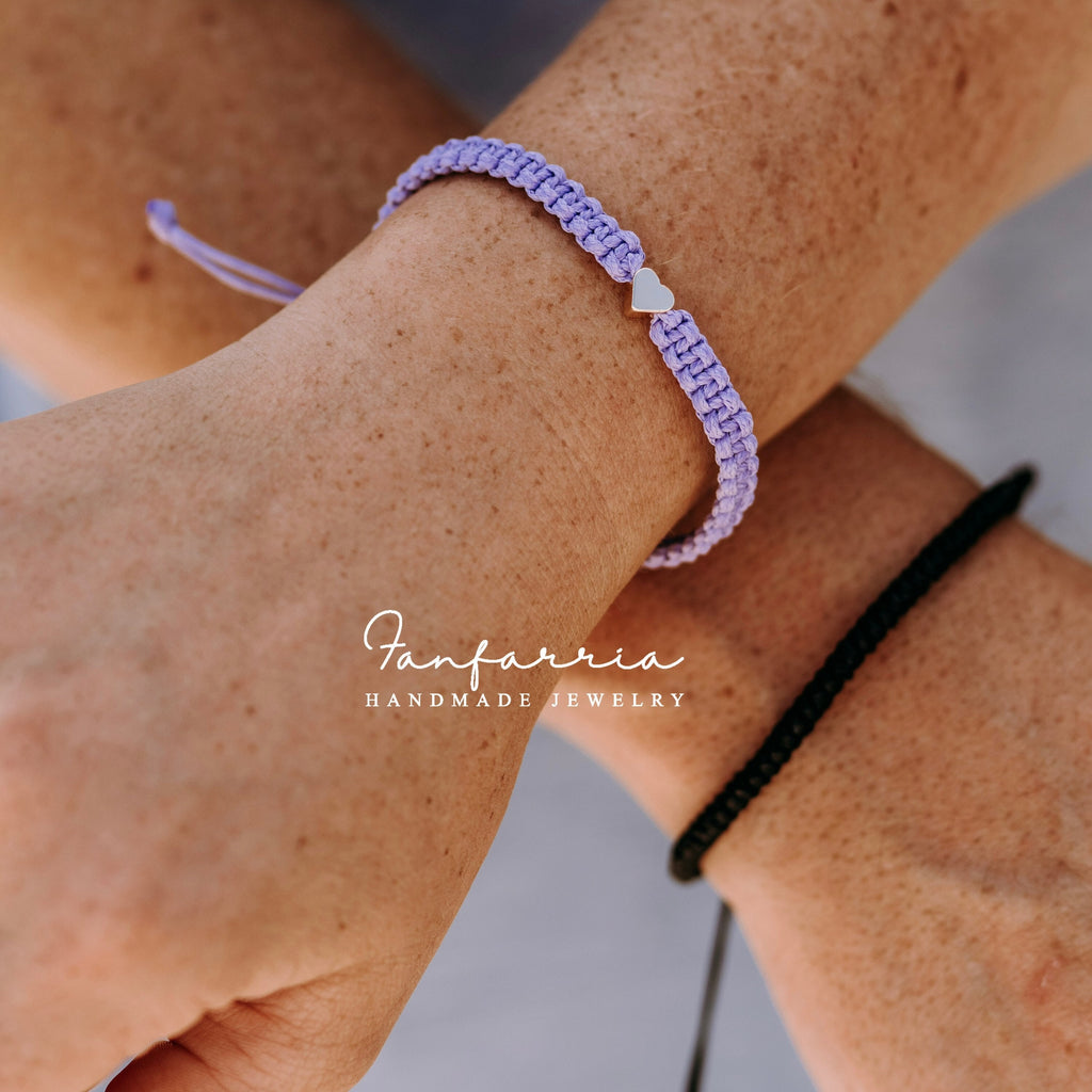 Miramar Couples Bracelets, Black & Purple by Fanfarria