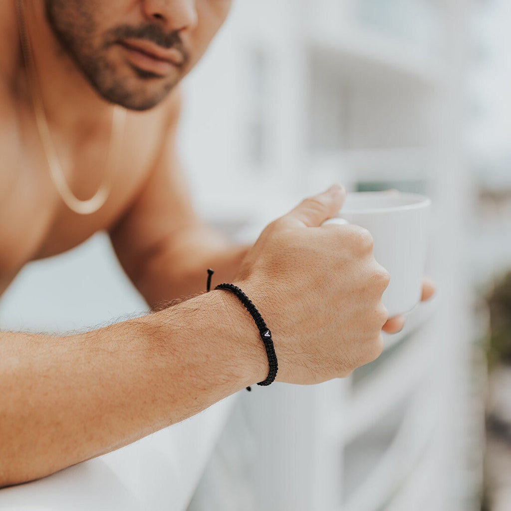 For the Active Dad - Initial Macrame Bracelet -