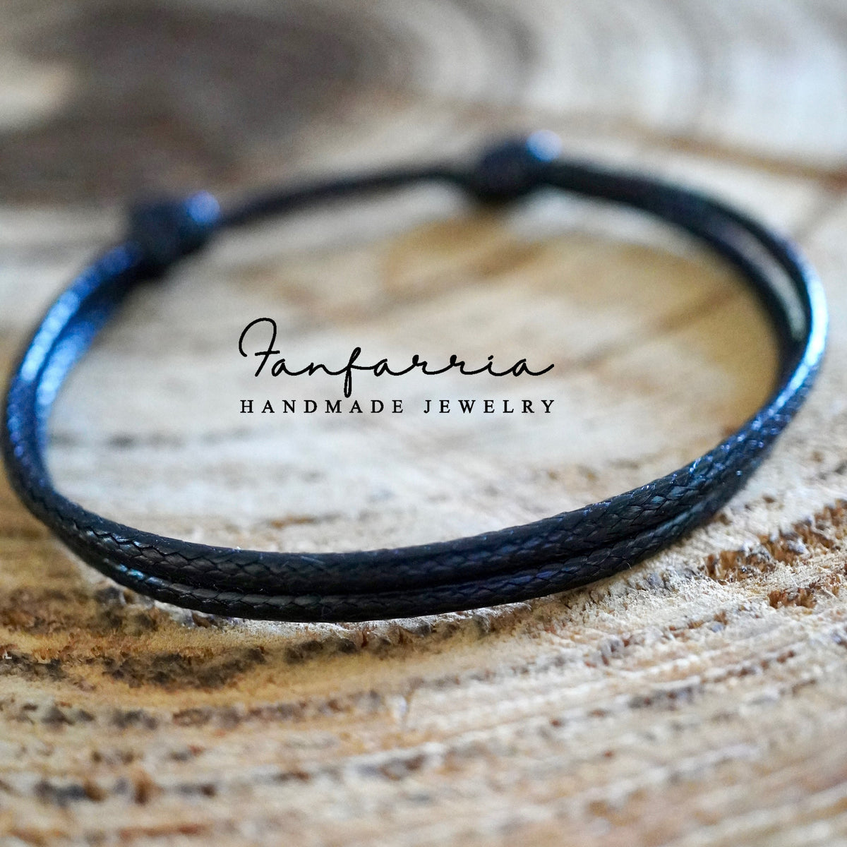 Black Collins Minimalist Simple Bracelet