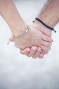 Sunset Gold Heart Couples Bracelets Black and Olive