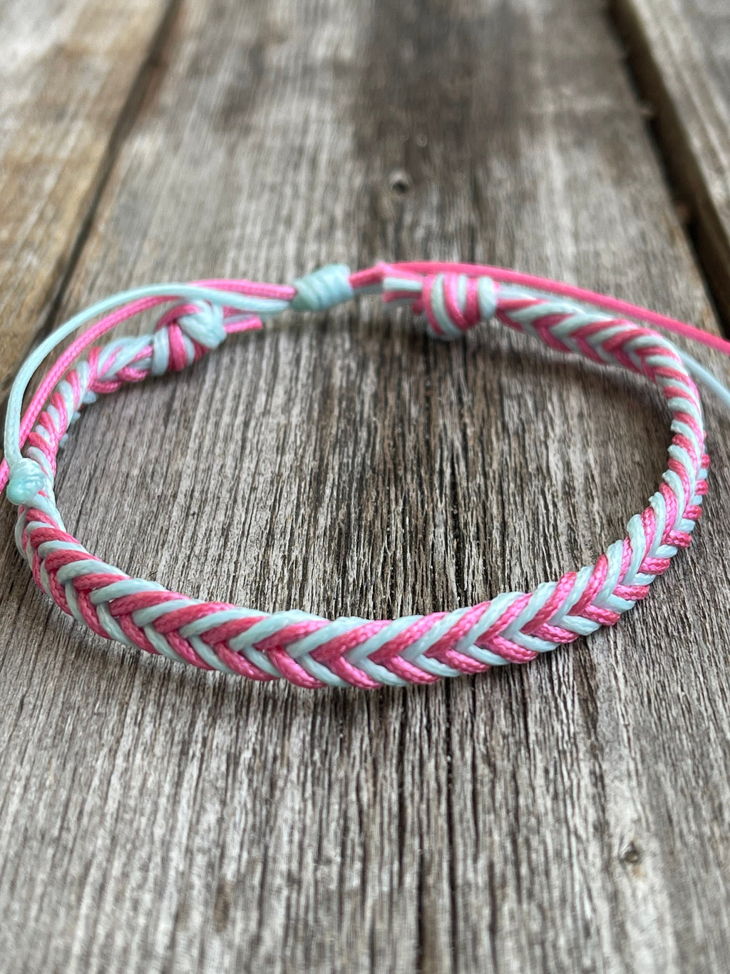 Ocean Blush Dania Braided Anklet Bracelet