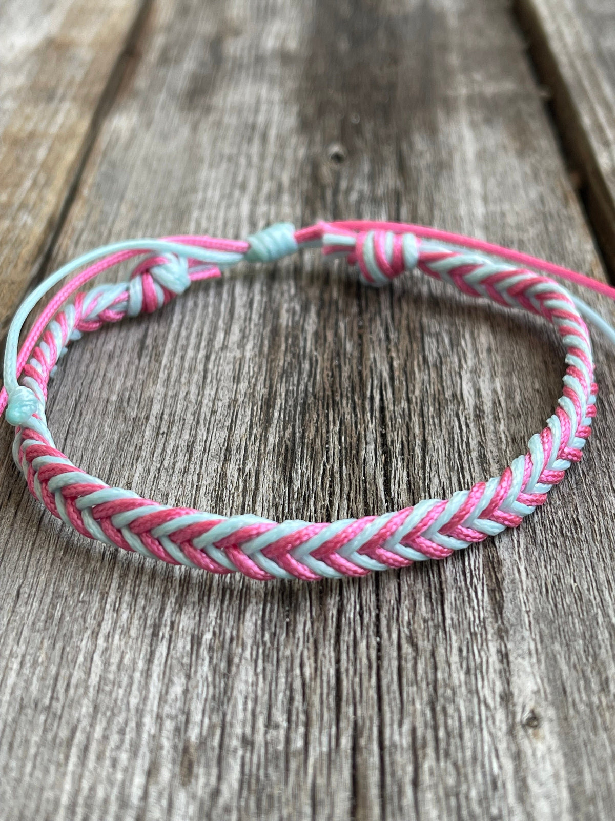 Ocean Blush Dania Braided Anklet Bracelet