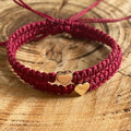 Mommy and me Dark Red, Mom and Daughter Heart Bracelets