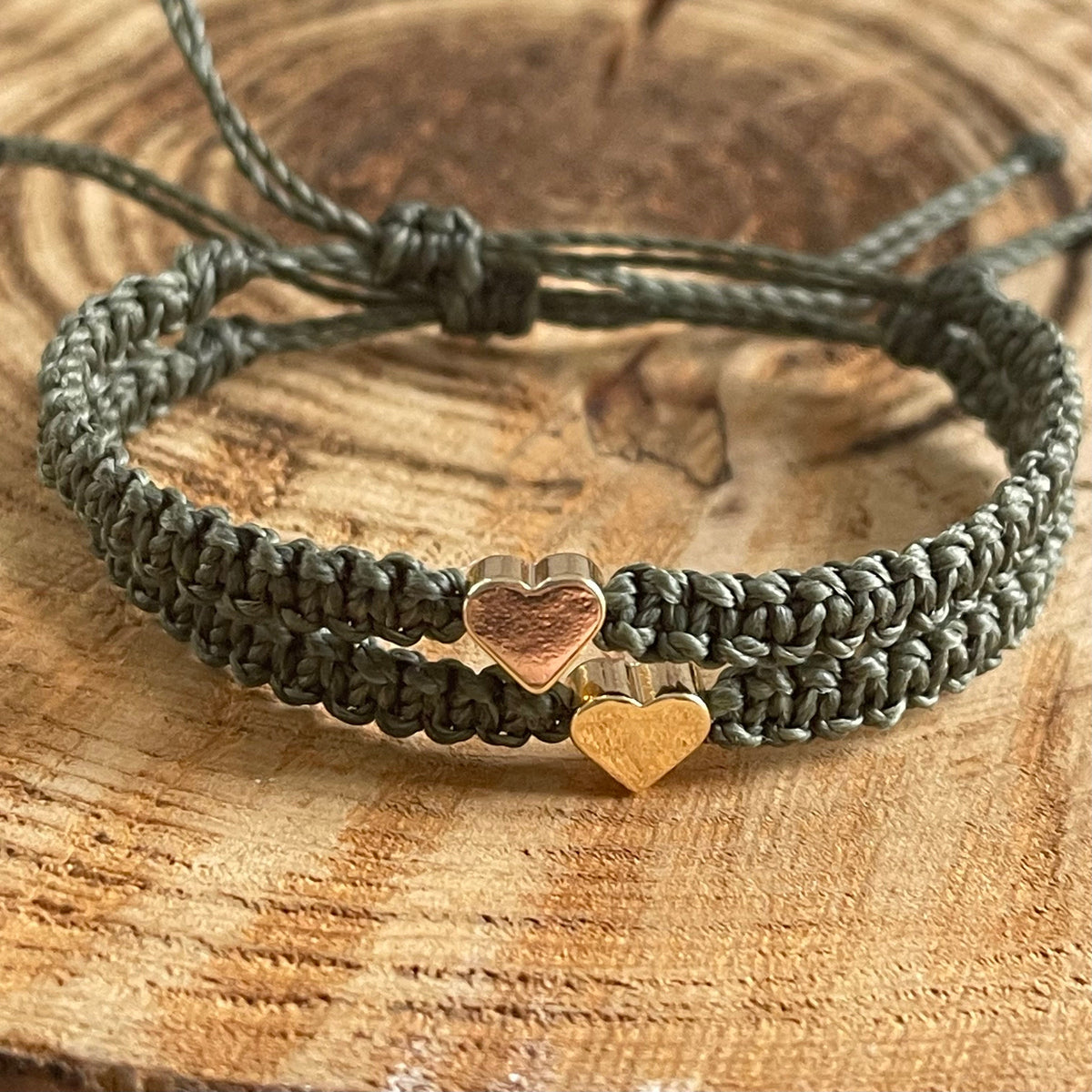 Mommy and me bracelets, Olive, Mom and Daughter Heart Bracelets