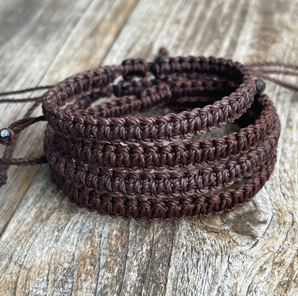 Brown Macrame Family Bracelets Matching Bracelets