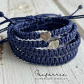 Blue bracelets silver hearts matching by Fanfarria