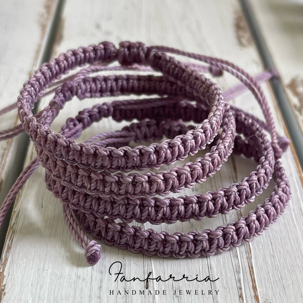 Light Purple Macrame Family Bracelets - Waterproof