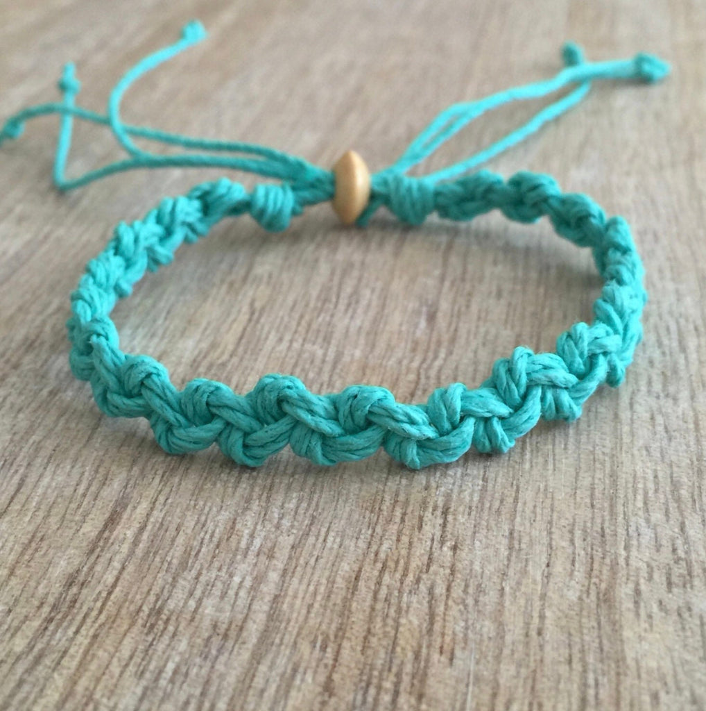 Shell Key, Sage Green Hemp Anklet Bracelet Macrame Eco-Friendly Jewelry