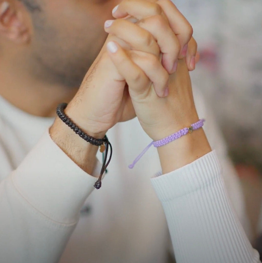 Miramar Couples Bracelets, Black & Purple by Fanfarria
