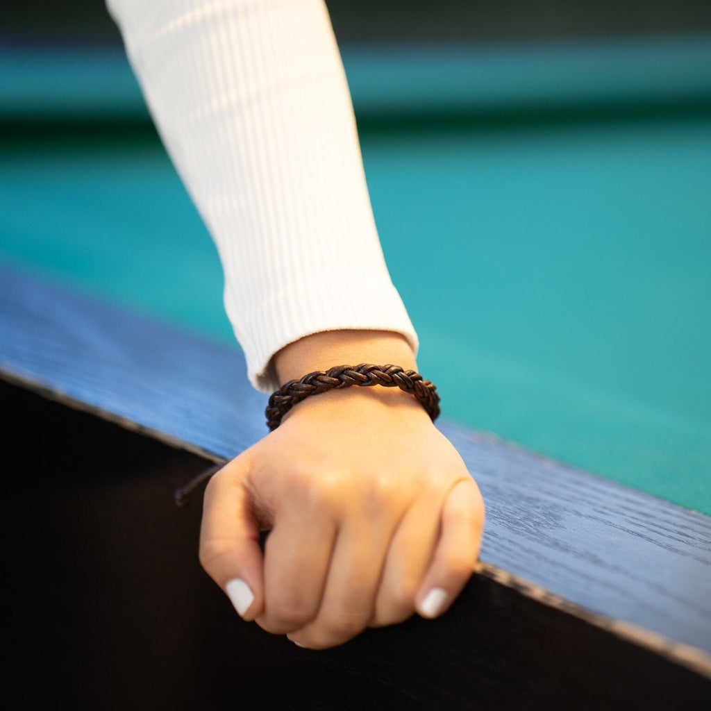 Key West II Thick Braided Leather Bracelet Unisex