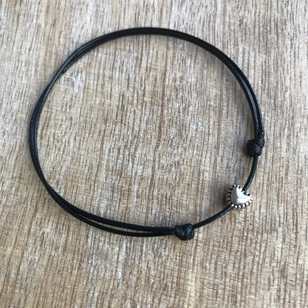 Heart Black Anklet