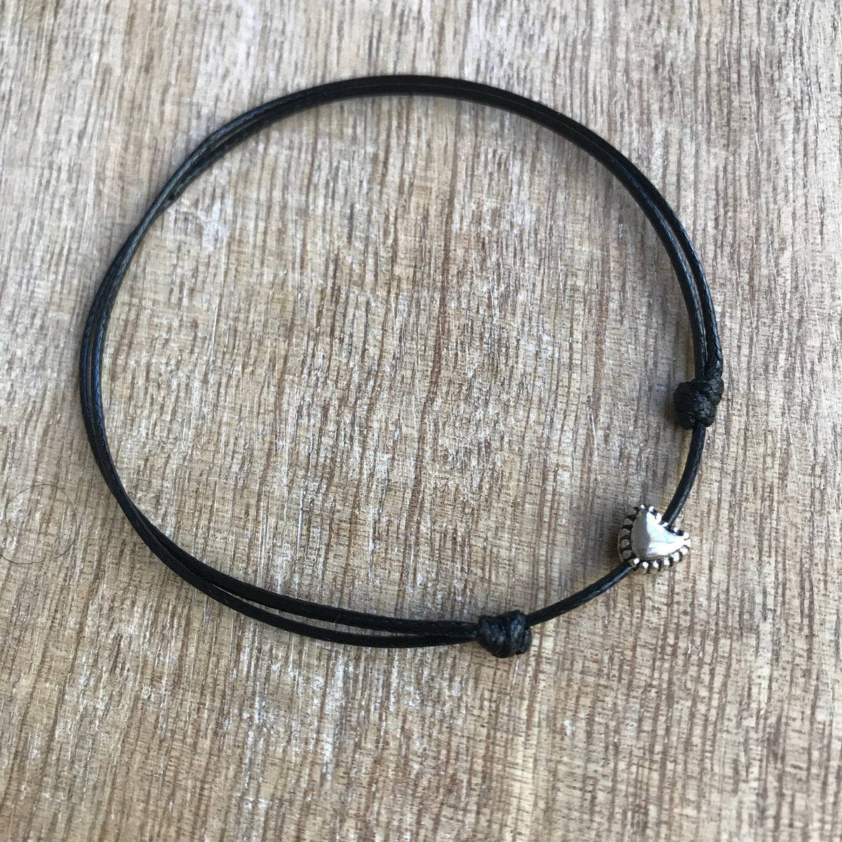 Heart Black Anklet