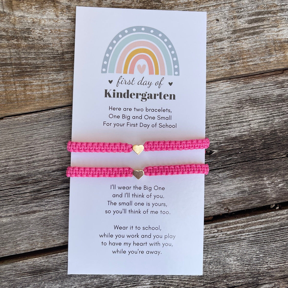 Neon Pink Mommy and Me Matching Bracelets, First Day of School Gift, Waterproof, Choose Your Color
