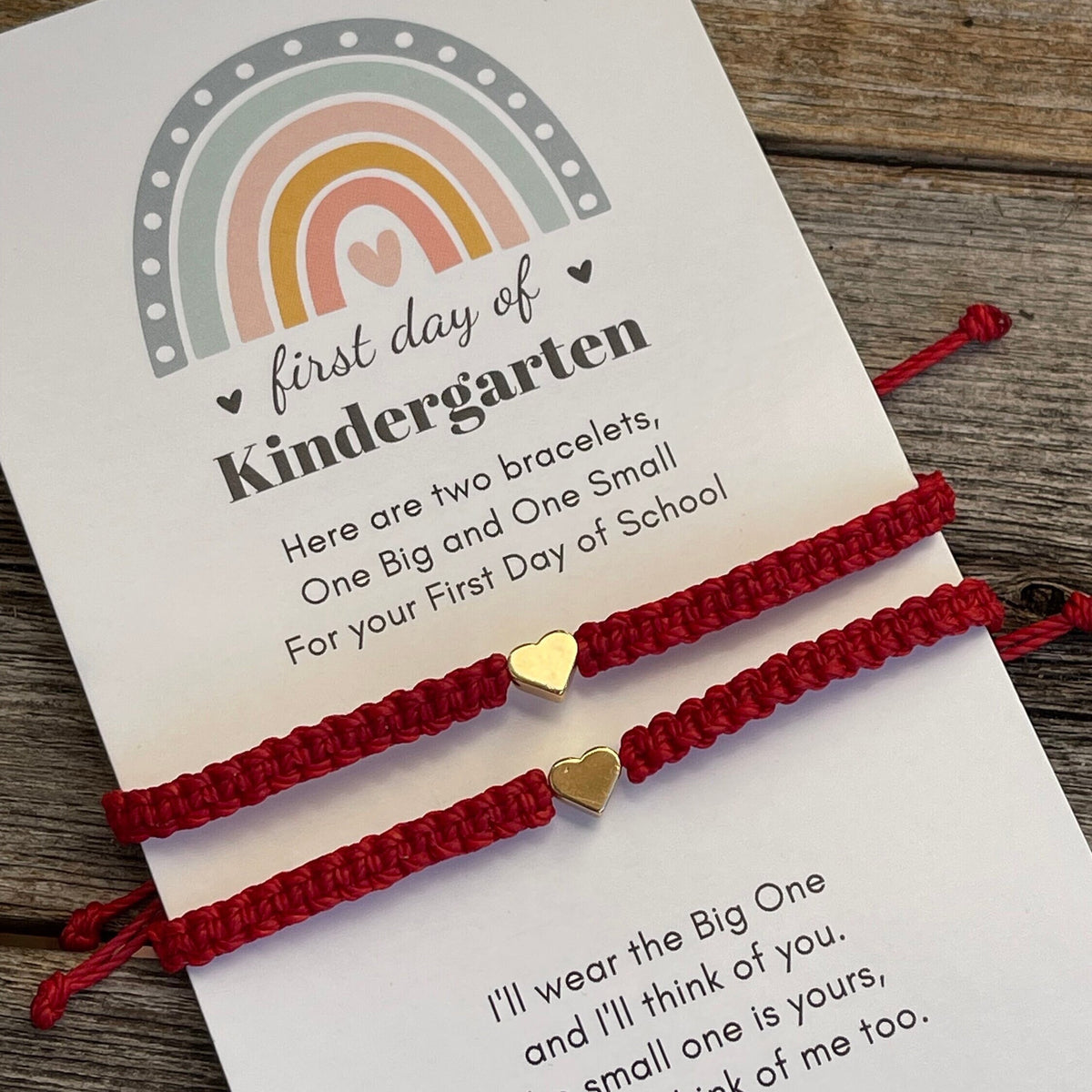 Matching Bracelets, Red Mommy and Me Matching Bracelets, First Day of Kindergarten