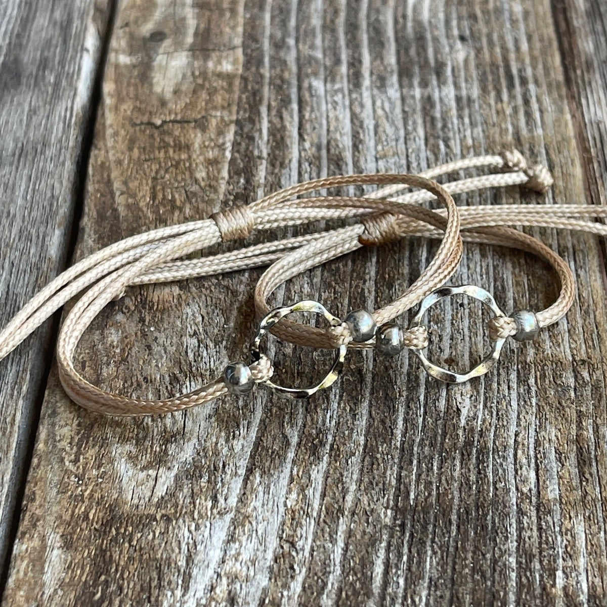 Sterling Silver Circle Mommy and Me Gold Bracelets