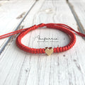 Red Heart Braided Bracelet Anklet Adjustable