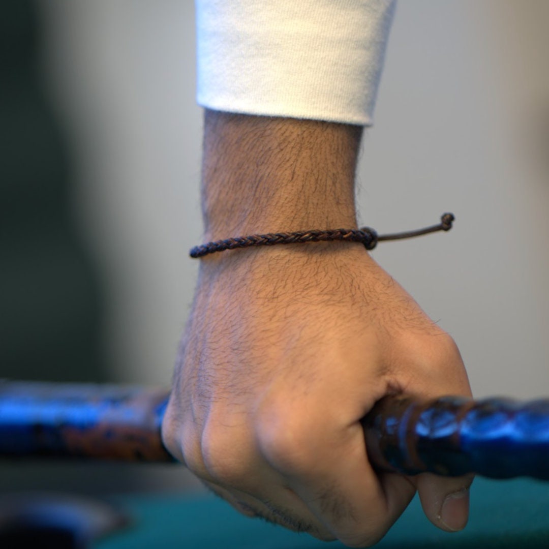 For the Minimalist Dad - Antique Brown Braided Adjustable Bracelet -