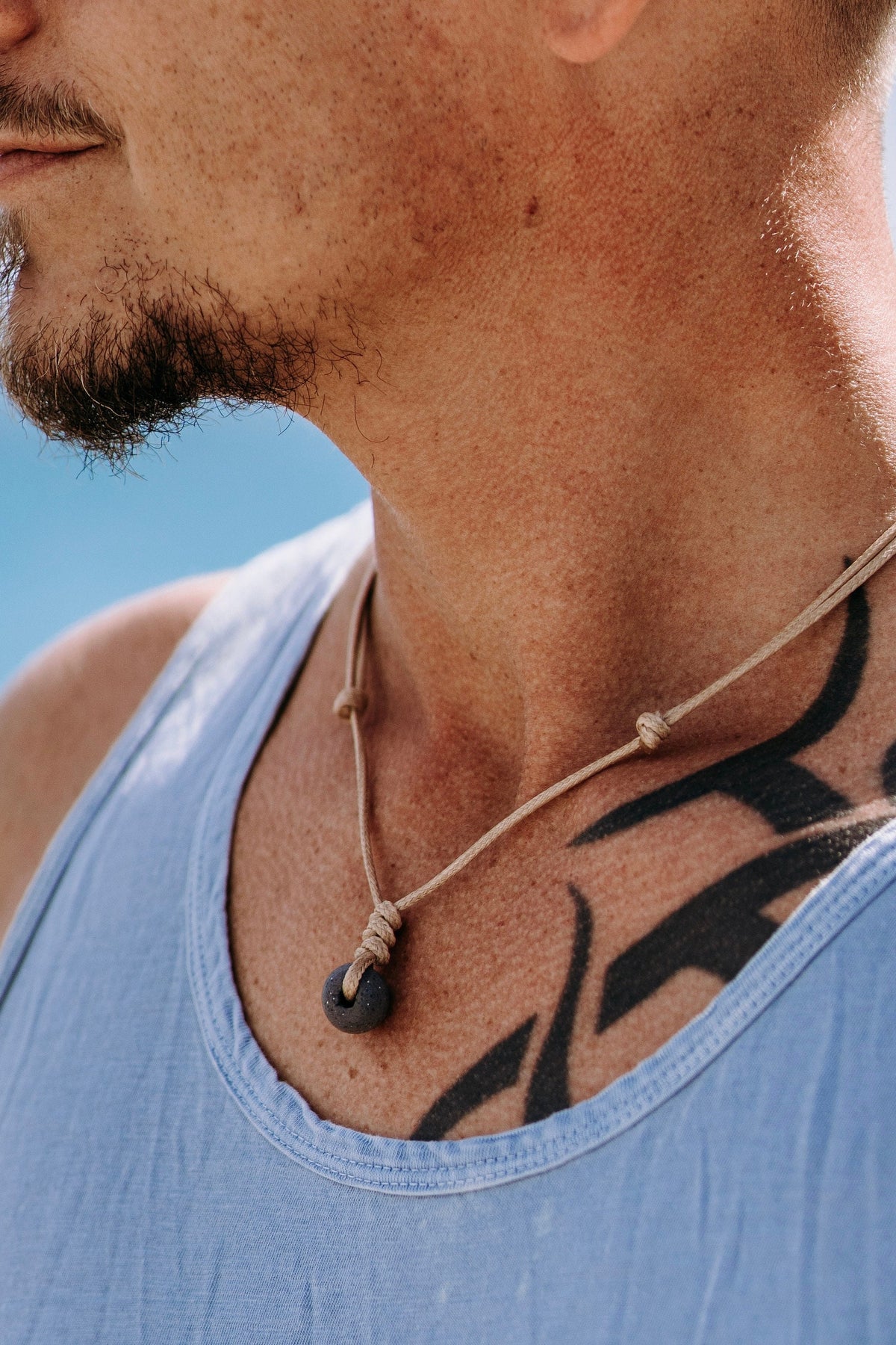 Sea Glass Necklace ‚Äì Adjustable Surfer Cord Necklace for Beach Lovers, Men or Women, Eco-Friendly Gift, Handmade in Florida