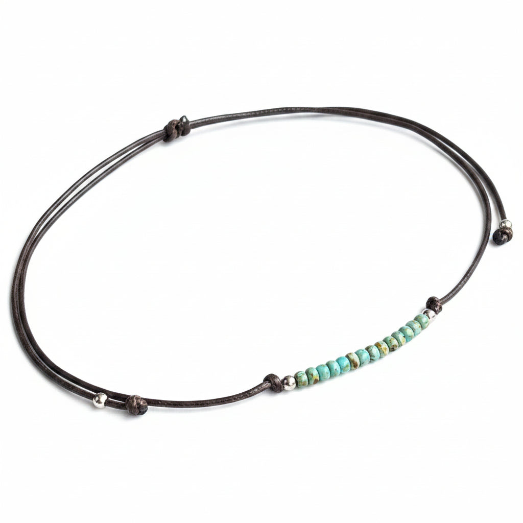 Picasso Beads Turquoise Green Choker Necklace Unisex
