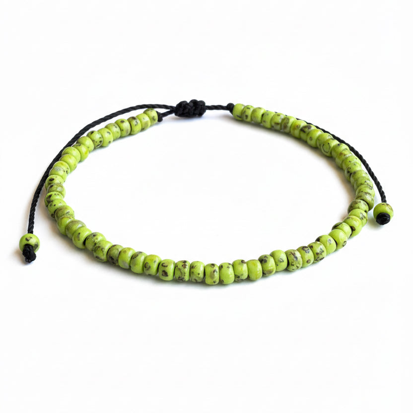 Caladesi, Green Beads Czech Beads Bracelet Anklet Unisex