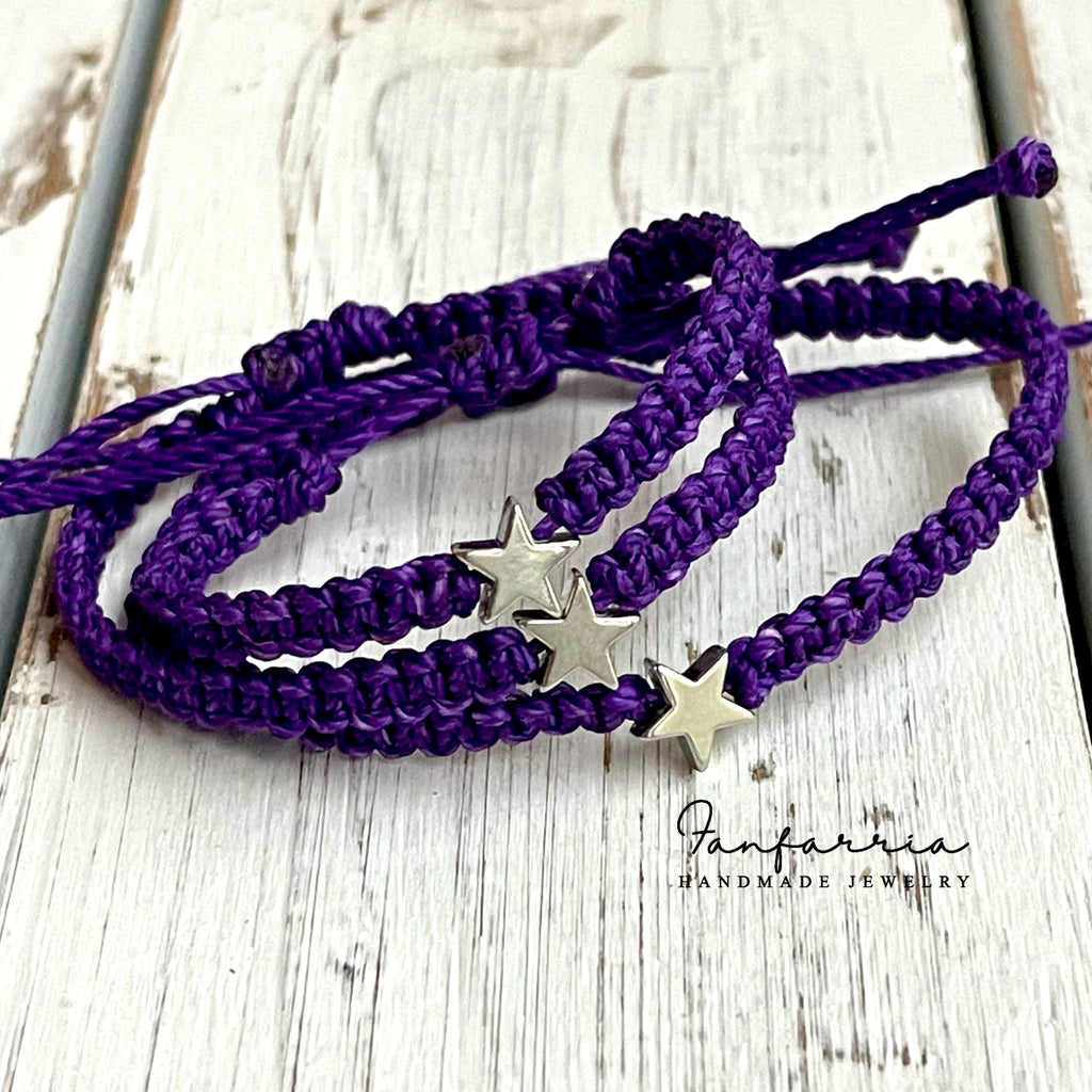 Silver Star Dark Purple Bracelets