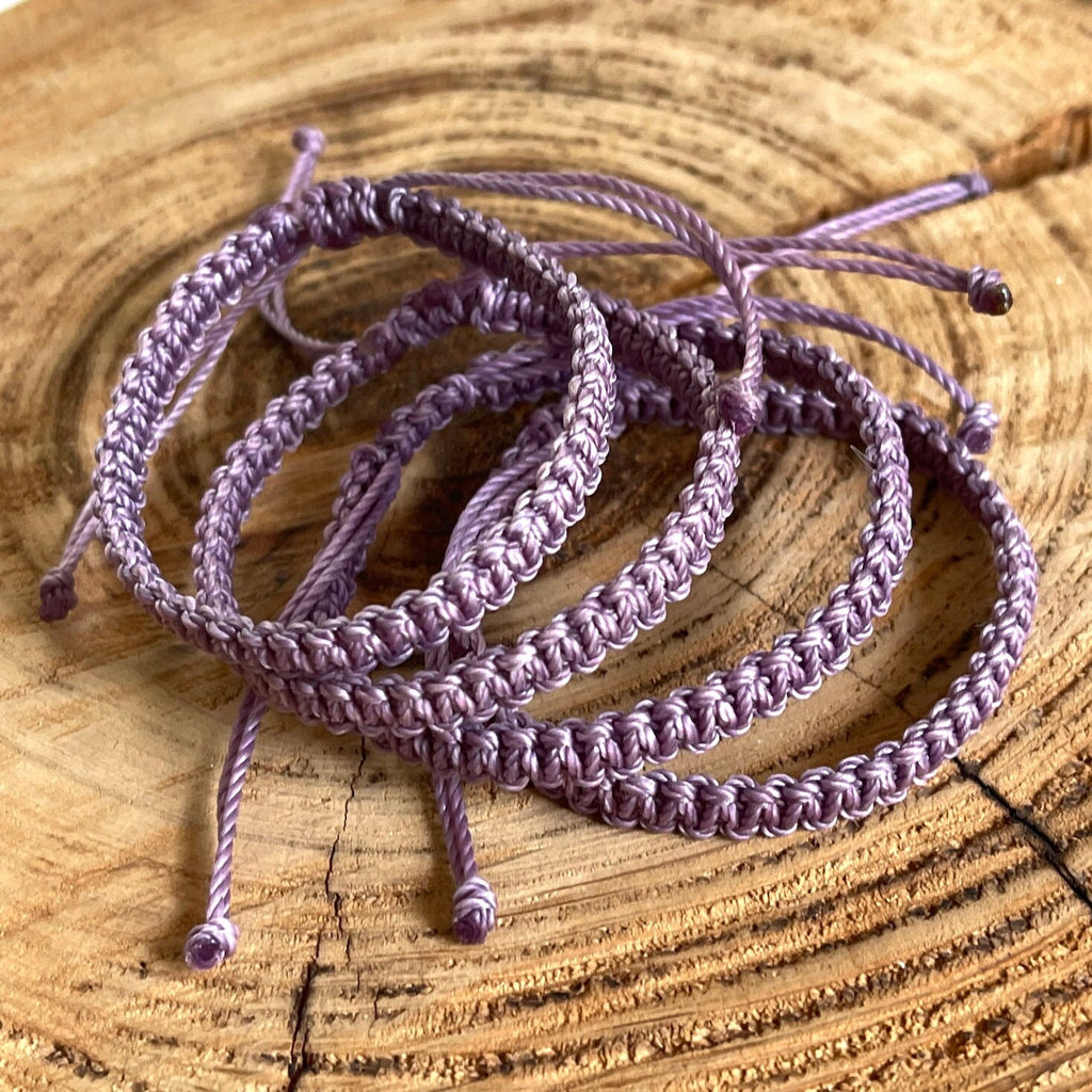 Light Purple Macrame Family Bracelets - Waterproof