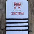Merry Christmas Delray Black Braided Matching Family Bracelets, Waterproof