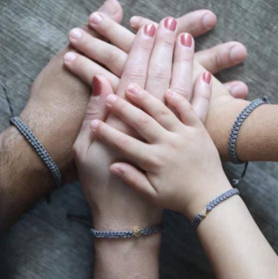 Heart Family Dark Gray Bracelets