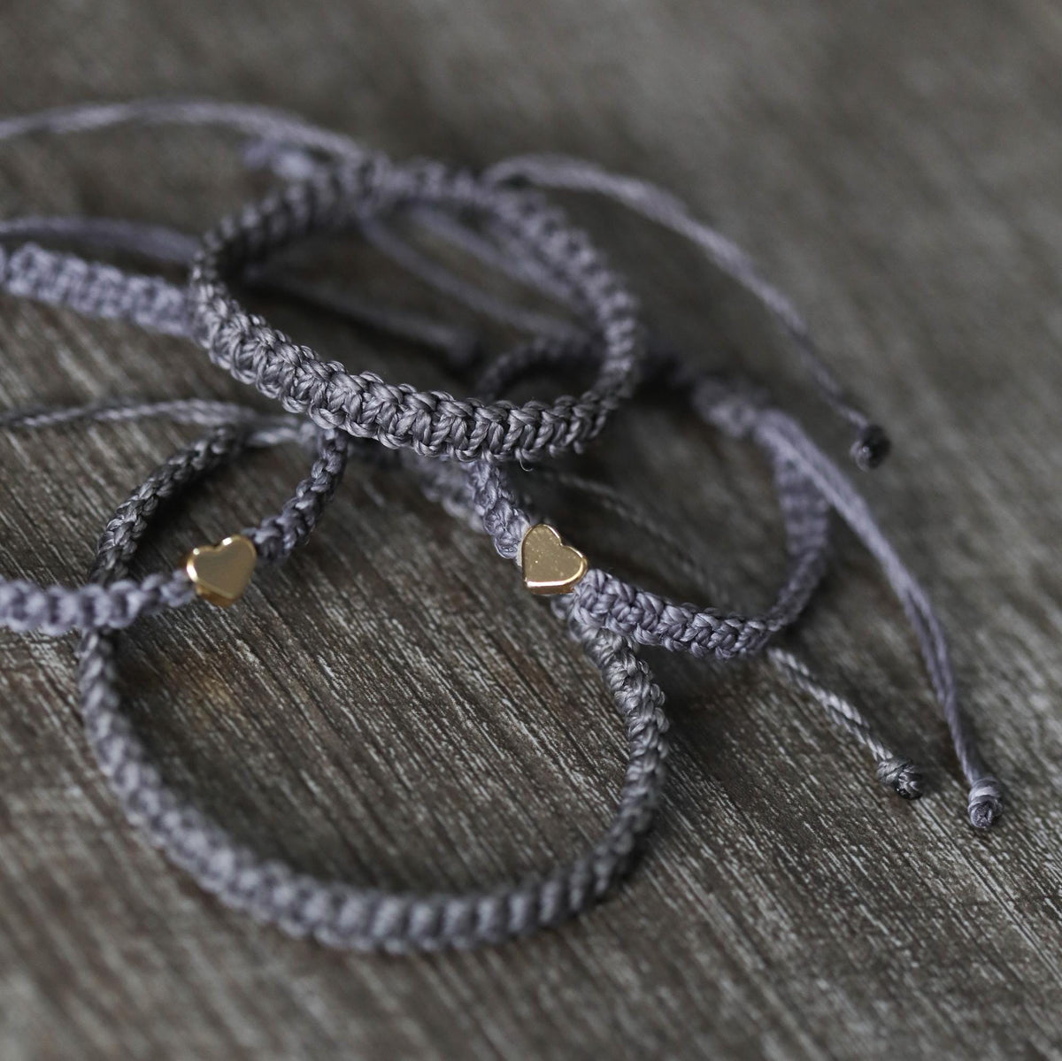 Heart Family Dark Gray Bracelets